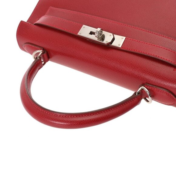 HERMES Kelly 28 Outer stitch 2WAY Rouge vif hand bag - Picture 3 of 10